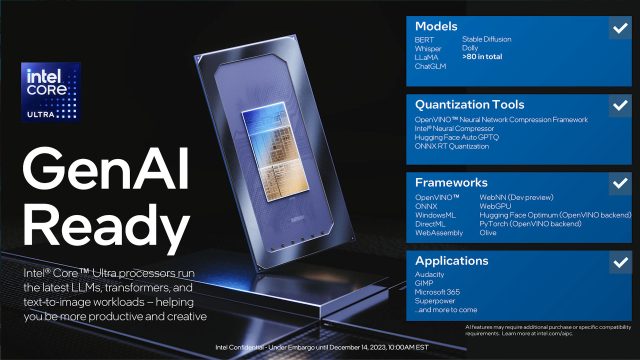 14th Gen Intel Core Ultra AI neural processing benchmark 13