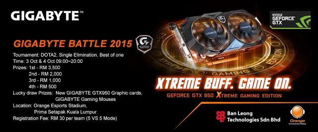 Gigabyte GTX 950 lauching & Dota Tournament Event @ Orange Esports Stadium 2