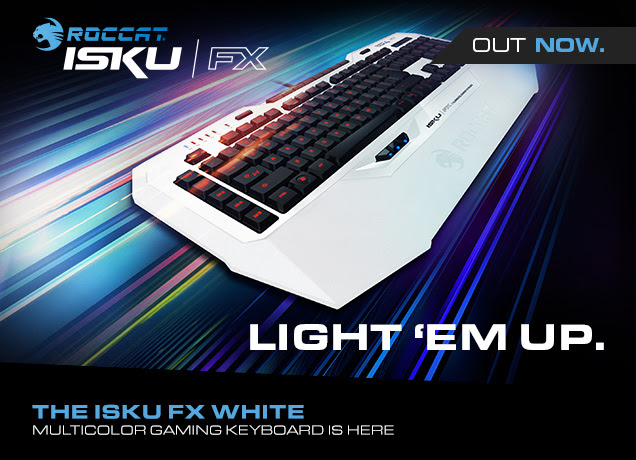 ROCCAT announces the Isku FX White Multicolor Lighting Gaming Keyboard