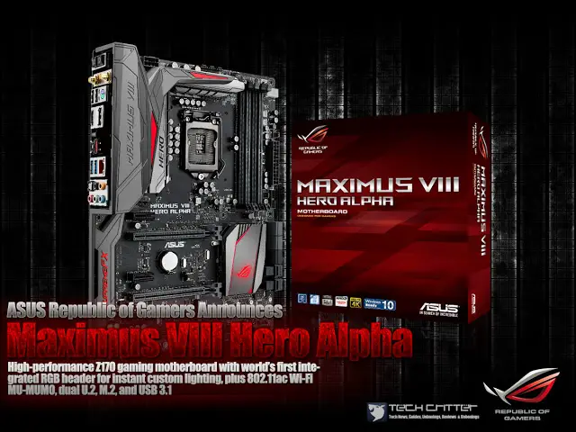 ASUS Republic of Gamers Announces Maximus VIII Hero Alpha 2