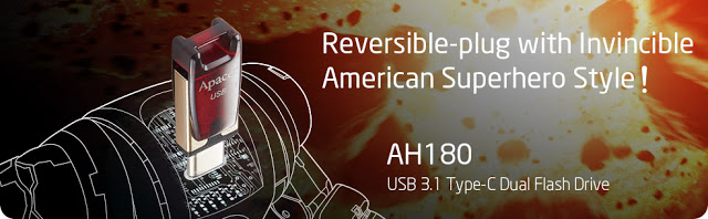 Apacer Introduces AH180 - Iron Man Inspired Reversible-plug USB 3.1 Type-C Dual Flash Drive 6