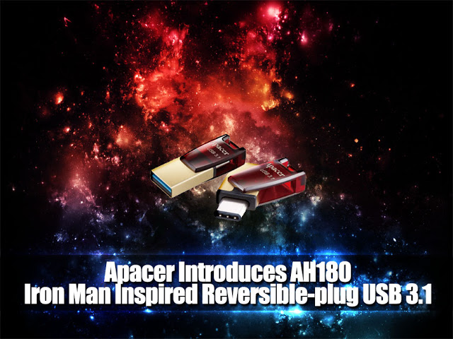 Apacer Introduces AH180 - Iron Man Inspired Reversible-plug USB 3.1 Type-C Dual Flash Drive 2