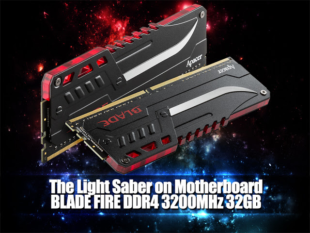 The Light Saber on Motherboard BLADE FIRE DDR4 3200MHz 32GB Powerful Weaponry in PC Star-War 2