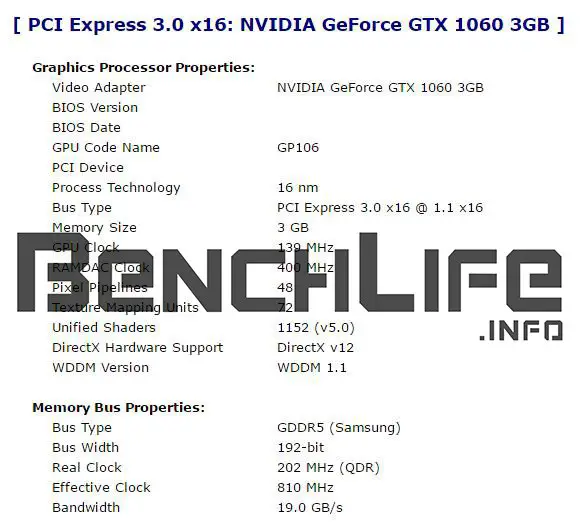 GTX 1060 3GB Leaked Specs Shows Lower CUDA Cores 6