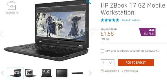 HP Accidentally Sells A £2,378 Laptop For Only £1.58 6