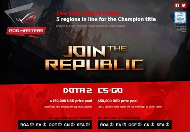 ASUS Republic of Gamers Announces ROG Masters - Asia’s largest Dota 2 and Counter-Strike: Global Offensive tournament to feature a prize pool of US$200,000 2