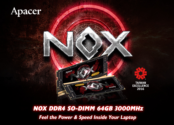 Apacer Announces Its NOX DDR4 SO-DIMM Memory Module Is Now a Part of CLEVO’s New Launch 2