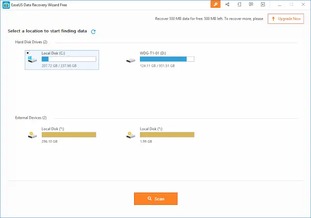 EaseUs Data Recovery Wizard