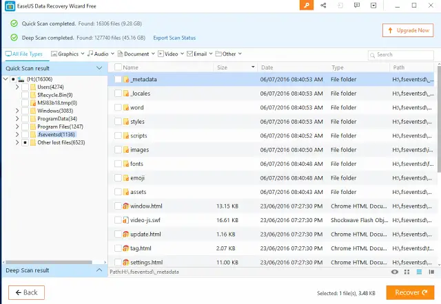 EaseUs Data Recovery Wizard