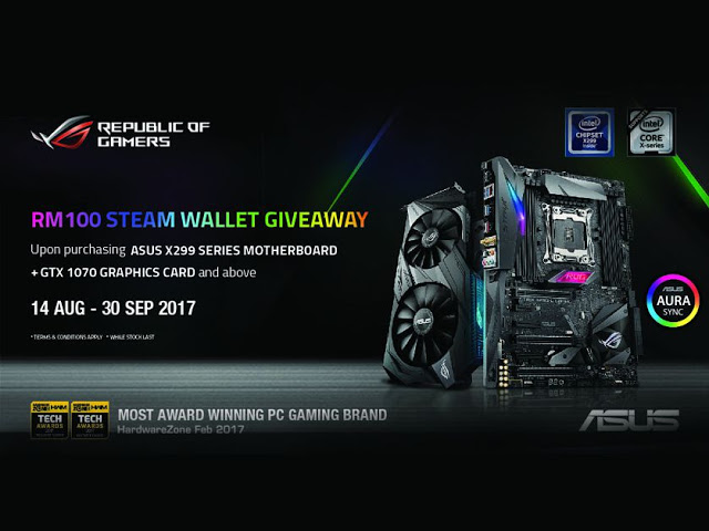 ASUS ROG Malaysia Bundles RM100 Worth of Steam Wallet Code In Its Latest X299-Series Motherboard Promotion 2
