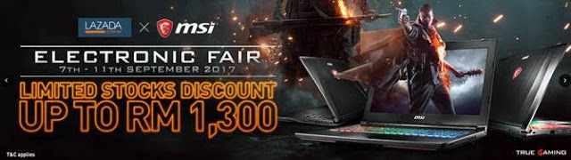 MSI Announces Promotion On Lazada's Electronics Fair With Discount Of Up To RM 1,300 6