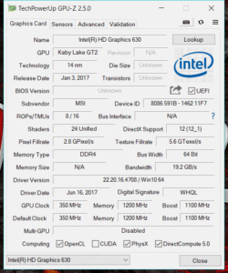 MSI GE63VR hd630