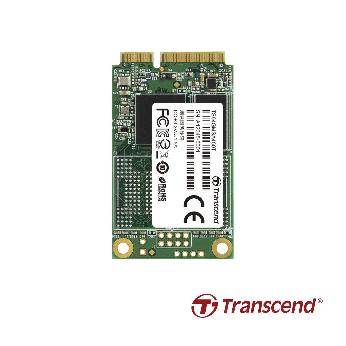 Transcend mSATA MSA450T 3D TLC NAND TS64GMSA450T