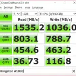 Kingston A1000 M.2 NVMe SSD CrystalDiskMark 0% random fill