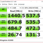Kingston A1000 M.2 NVMe SSD CrystalDiskMark 90% random fill