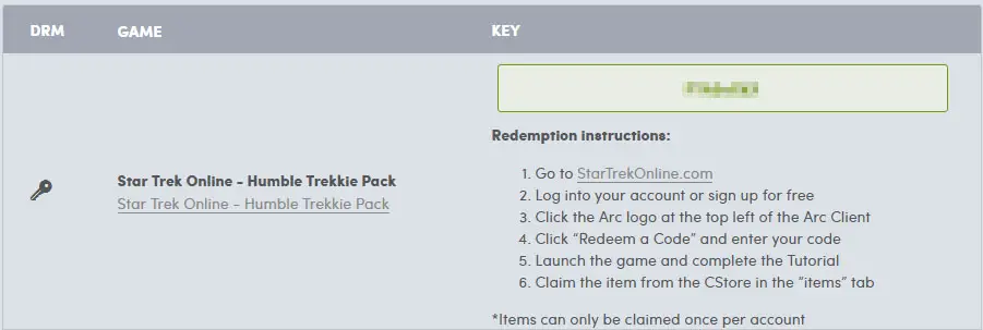 humble bundle star trek online humble trekkie pack free game code