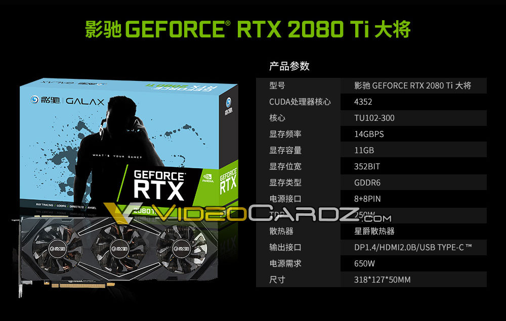 NVIDIA GALAX GeForce RTX 2080 Ti