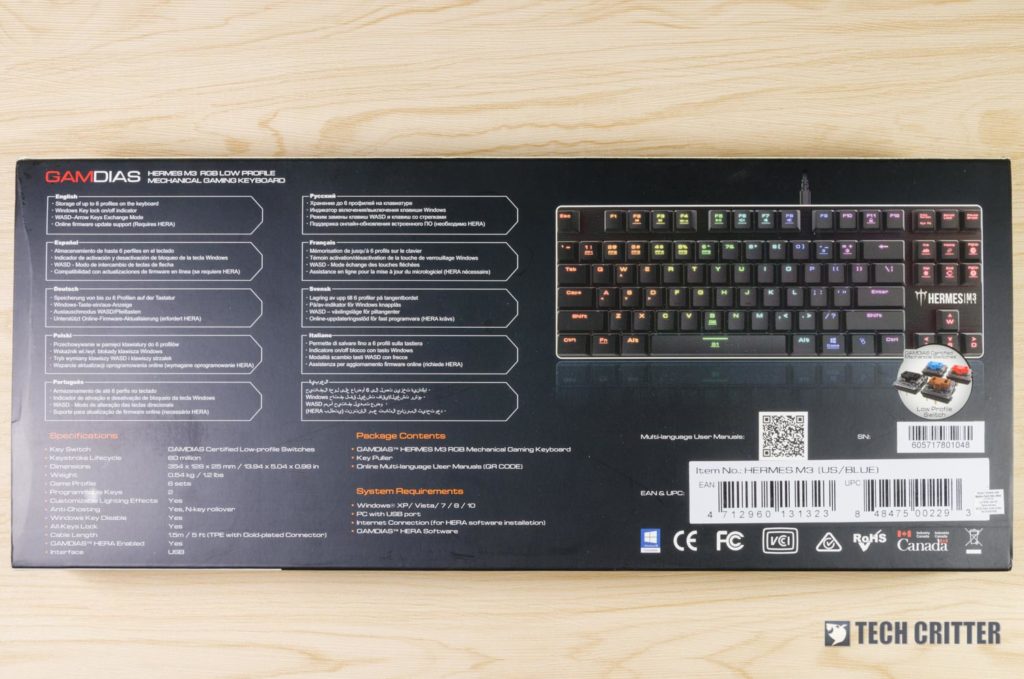 GAMDIAS Hermes M3 RGB Keyboard
