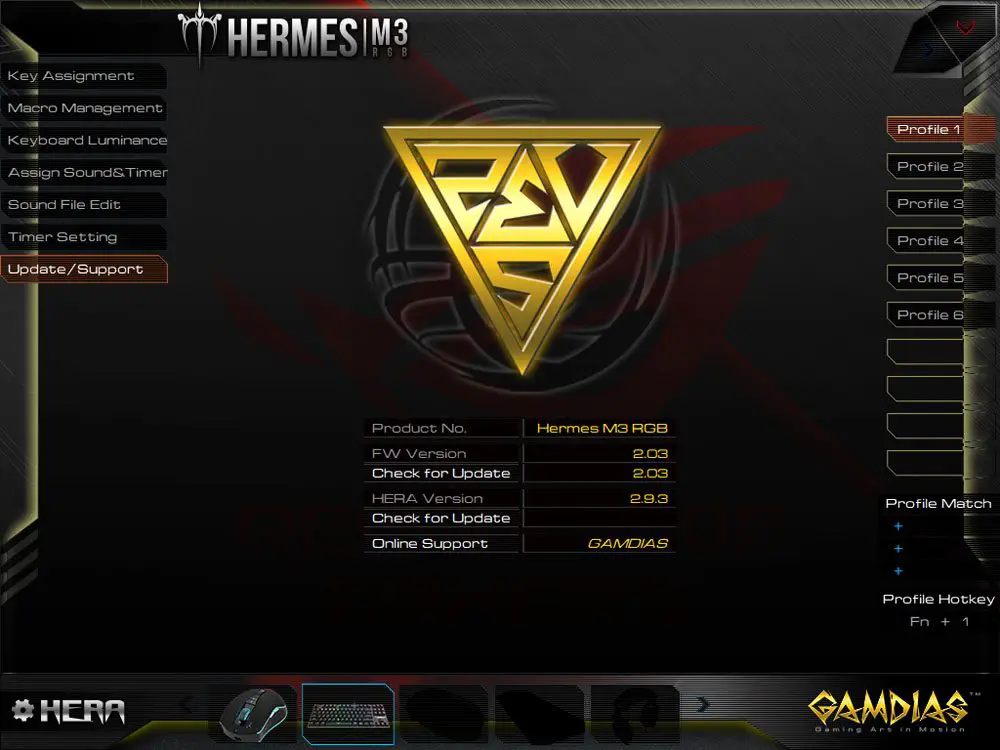 GAMDIAS Hermes M3 RGB keyboard HERA software