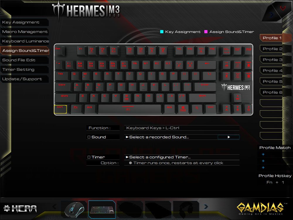 GAMDIAS Hermes M3 RGB keyboard HERA software