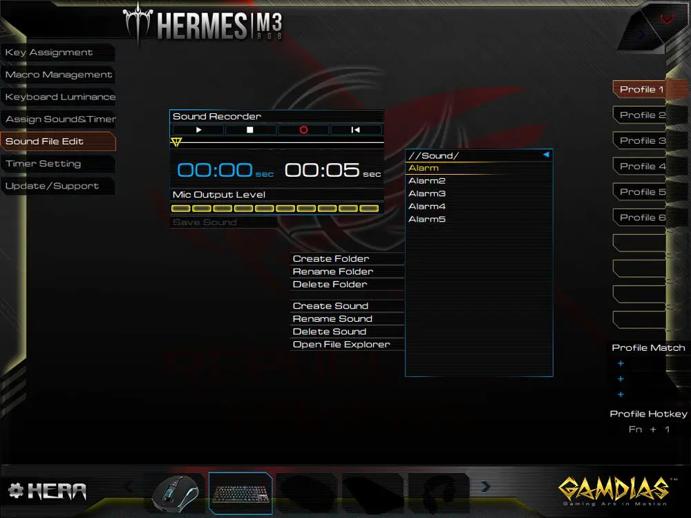 GAMDIAS Hermes M3 RGB keyboard HERA software
