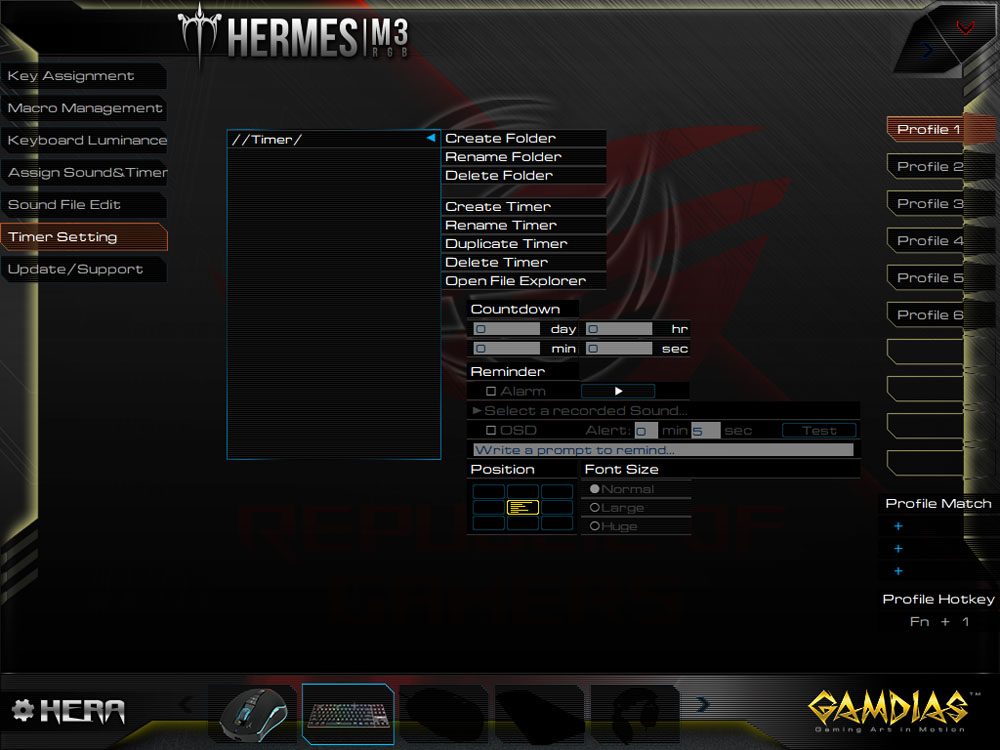 GAMDIAS Hermes M3 RGB keyboard HERA software