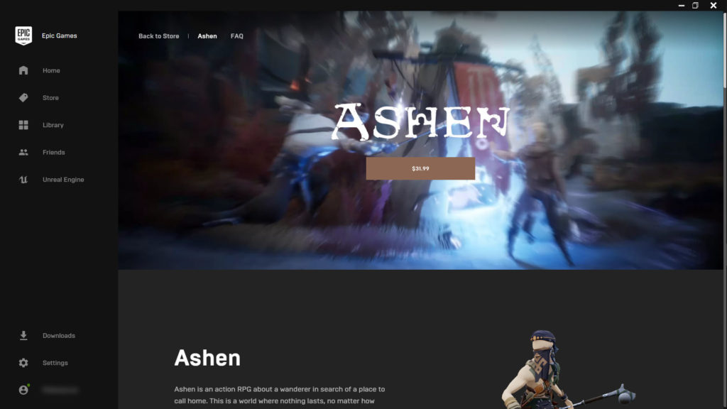 Epic Games Store Ashen