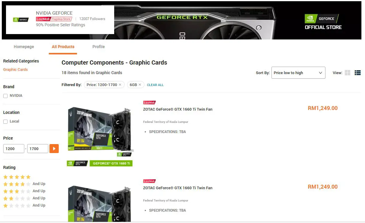 NVIDIA GeForce GTX 1660 Ti Turing TU116-400 GPU Lazada