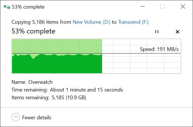 Transcend ESD230C 240GB Copy from HDD