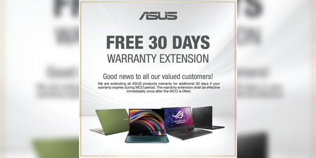 ASUS extends all warranty by 30 days
