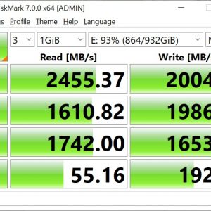 WD Blue SN550 CrystalDIskMark 1GB 2