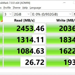 WD Blue SN550 CrystalDIskMark 2GB 1