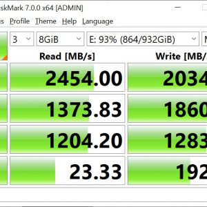 WD Blue SN550 CrystalDIskMark 8GB 2