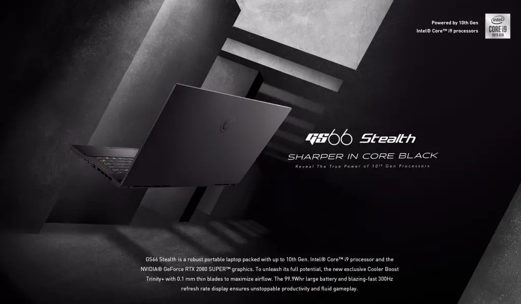 MSI GS66 Stealth, GF63 Thin and GE75 Raider refreshed with 10th Gen Intel Core processors 2