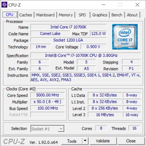 MSI Z490 GODLIKE Intel Core i7 10700K 5.0GHz