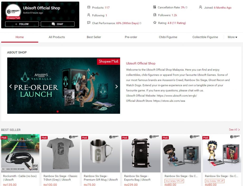 Ubisoft Official Store on Shopee