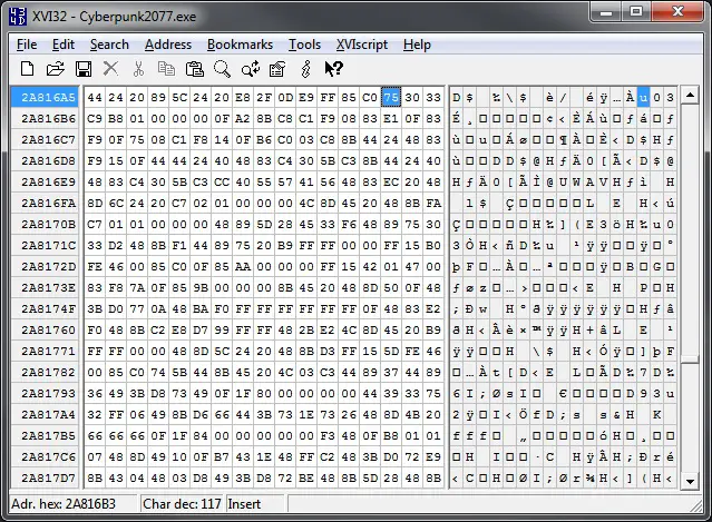 AMD Ryzen CPU Cyberpunk 2077 patch XVI32 Hex Editor AMD Ryzen CPU Cyberpunk 2077 patch XVI32 Hex Editor
