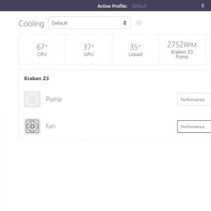 NZXT Kraken Z53 Performance Mode Intel Core i7 8700K 1