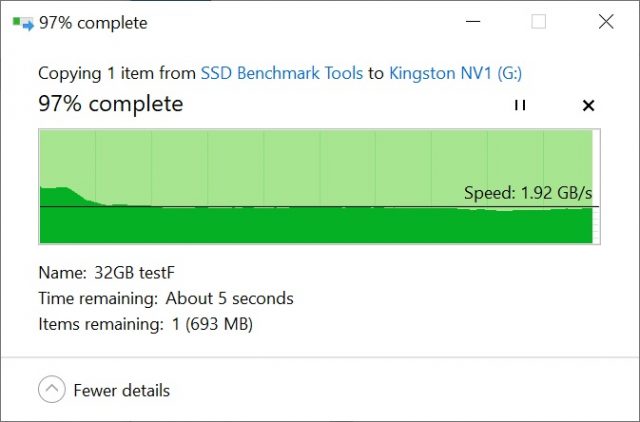 Kingston NV1 Copy from SSD 32GB a