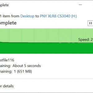 PNY XLR8 CS3040 Copy File From SSD 16GB