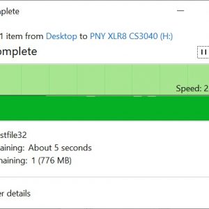 PNY XLR8 CS3040 Copy File From SSD 32GB
