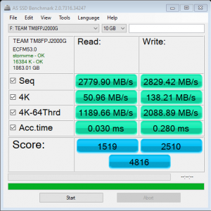 Teamgroup MP34Q AS SSD Benchmark 10GB1