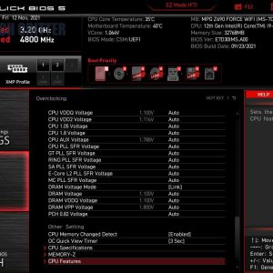 MPG Z690 Force Wifi BIOS 9