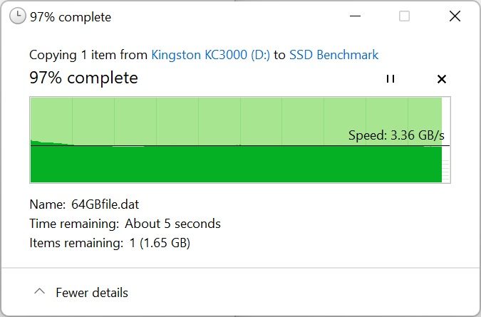 Kingston KC3000 Write to SSD