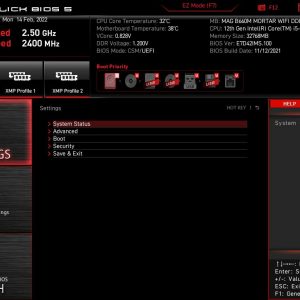 MSI MAG B660M MORTAR WIFI DDR4 BIOS 6 SD