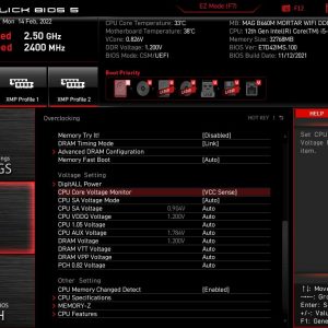 MSI MAG B660M MORTAR WIFI DDR4 BIOS 7 SD