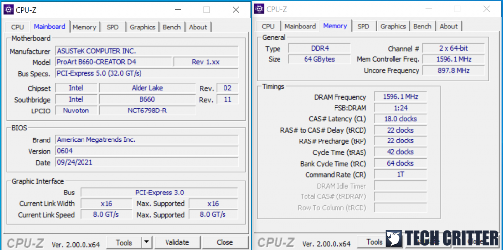ASUS ProArt B660 Creator D4 DDR4 3200 manual timings