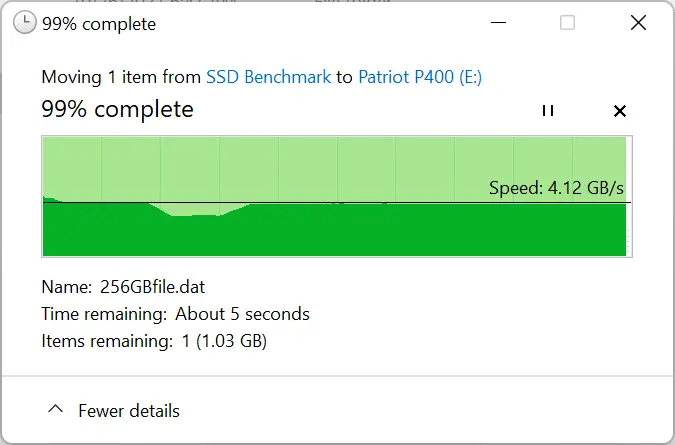 Patriot P400 Copy from SSD