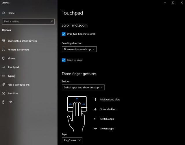 Windows 10 Touchpad Settings 2