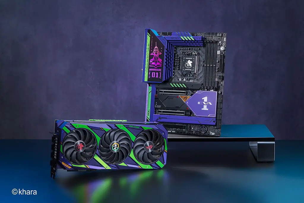 ASUS ROG x EVANGELION Motherboard and GPU